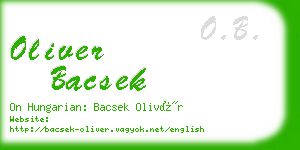 oliver bacsek business card